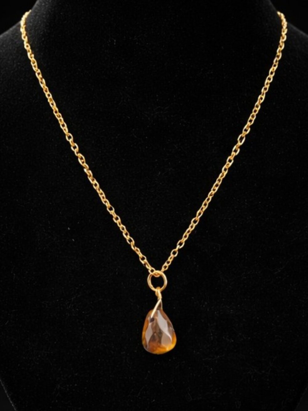 Tiger’s Eye Gold Charm Necklace | Boho Gemstone Pendant - Picture 3 of 5